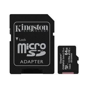 کارت حافظه microSDHC کینگستون مدل Canvas plus کلاس ۱۰ استاندارد UHS-I U1 سرعت ۱۰۰MBps ظرفیت ۶۴ گیگابایت به همراه آداپتور SD 