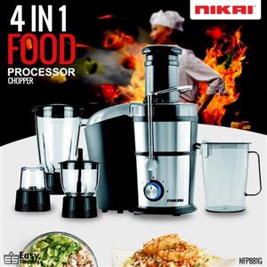 ابمیوه گیری چهار کاره برقی NFP881G 800w نیکایی 