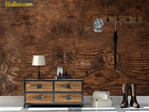 کاغذ دیواری طرح چوب قهوه ای تیره DA-4423