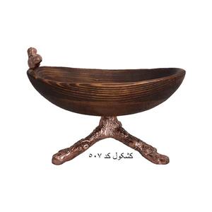 کشکول چوبی برنجی کد 507