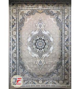 فرش قیطران طرح ساغر زمینه خاکستری (گل برجسته)