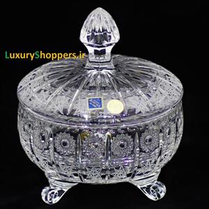 قندان سه پایه کریستال چک طرح پی کی برند بوهمیا