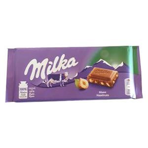 تابلت شکلات میلکا با مغز فندق 100گرم Milka - Alune Hazelnuts 100gr