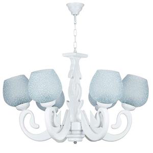 لوستر چوبی ۶ شعله چشمه نور کد G625/6-WT سفید