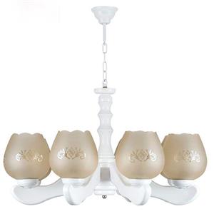 لوستر چوبی ۸ شعله چشمه نور کد G632/8-WT سفید