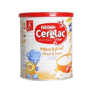 سرلاک با طعم گندم و میوه همراه با شیر برند نستله Nestle حجم 400 گرم 