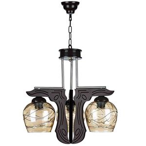 لوستر چوبی ۳ شعله چشمه نور کد G615/3