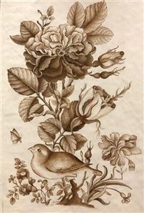 تابلو نقاشی گل و مرغ کد ۱۰۱۳۳۲