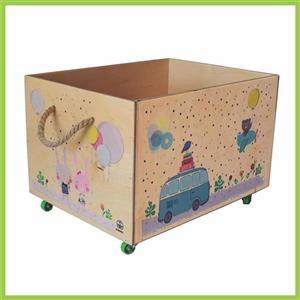 باکس چوبی اسباب بازی چرخدار پوپولوس طرح ماشین