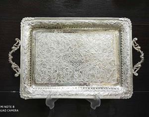 سینی چایخوری نقره نما کد ۱۰۱۱۲۷