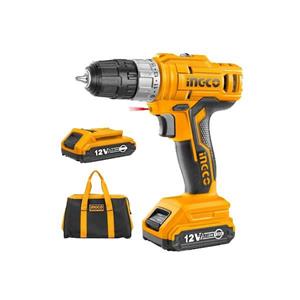 دریل پیچ گوشتی شارژی ۱۲ ولت دو باطری اینکو مدل CDLI1222