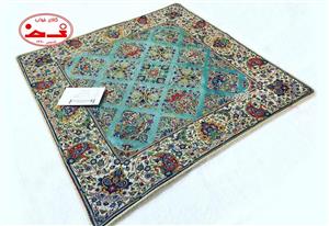 رومیزی ترمه مربعی طرح سلطنتی ترمه رضایی یزد