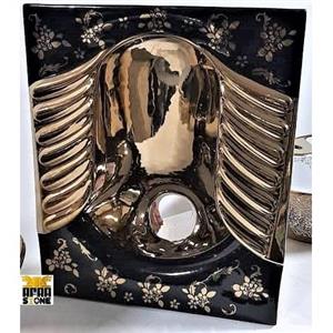 کاسه توالت مشکی طلایی طرح دار کد 04