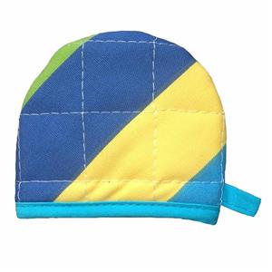 دستگیره قابلمه کتان طرح رابید آبی Blue Rabid