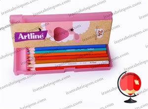 مداد رنگی 24 رنگ آرتلاین Artline جامدادی دار