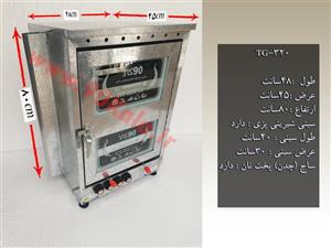 تنور گازی گالوانیزه چهار سینی دو چدن ۹۰ کالا مدل TG-320