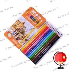 مداد رنگی 12 رنگ پالمو جعبه فلز palmo