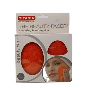 ماساژدهنده ملایم و پاک کننده پوست روزانه همراه با پد لایه بردار تیتانیا TITANIA The Beauty Facer Facepeeling Pad Battery Operated Orange 10 7 3 Cm 2960 Box 