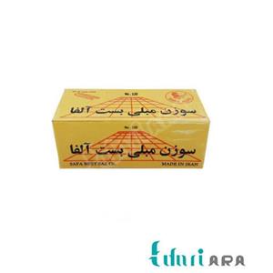 سوزن منگنه بست آلفا کد1205000 سایز 120.8 بسته 5000 عددی