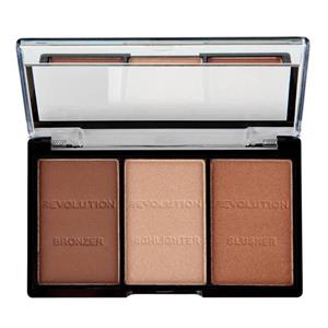 پالت سه کاره رژگونه، هایلایتر و برنزر رولوشن Ultra Light C04