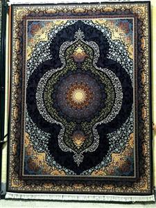 فرش ۹ متری طرح فیروزه سرمه ای وزرا ۷۰۰شانه