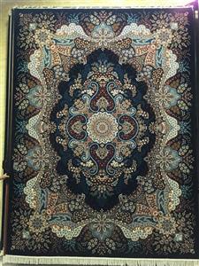 فرش ۱۲متری طرح اهورا سرمه ای وزرا ۷۰۰شانه