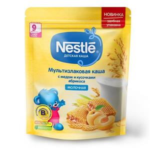 سرلاک چند غله،زرد آلو و عسل با شیر نستله Nestle