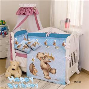 روتختی سه بعدی ساتن ابریشم ترک طرح عروسکی – کد F 2088