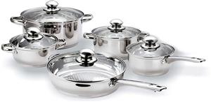 سرویس قابلمه 12 پارچه استیل ویلسون مدل CKB4-156-G Wilson CKB4-156-G 12Pieces Cookware Set, Silver