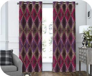 پرده چاپی طرح لوزی درشت – کد 203   140*290