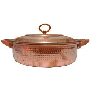 ماهیتابه مسی - قطر 28 سانتی متر و ارتفاع 8 سانتی متر