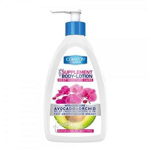 لوسیون بدن حاوی عصاره آووکادو کامان 510 میلی لیتر Comeon Body Lotion Avocado And Orchid 510ml