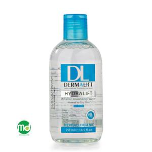 محلول پاک کننده پوستهای خشک هیدرالیفت درمالیفت 250 Dermalift Hydralift Hypoallergenic Micellar Cleansing Water For Dry Skin 250ml 