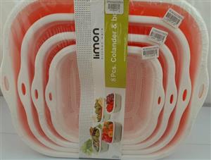 ست لگن و آبکش لیمون 8 عددی