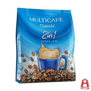 پودر کافی میکس 2 1 بدون شکر مولتی کافه بسته 24 عددی multicafe 