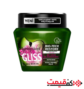 ماسک مو بیوتک گلیس شوارتزکف schwarzkopf schwarzkopf Gliss Hair Care Bio-tech Restore Mask 300ml