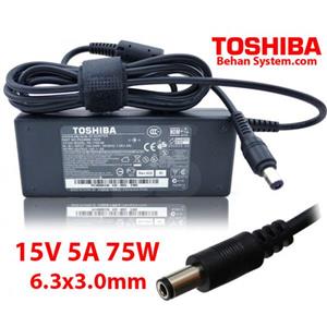 شارژر لپ تاپ توشیبا 75 وات 15V 5A فیش 6.3x3.0 میلی متر
