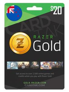 گیفت کارت ریزر گلد 20 دلاری نیوزیلند (NZ) Razer Gold NZD Gift Card New Zealand 