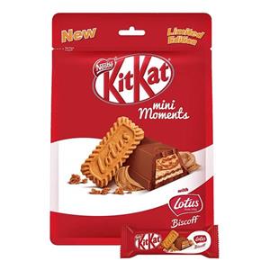شکلات کیت کت لوتوس 122.5 KIT KAT Biscoff lotus Kit kat mini moments