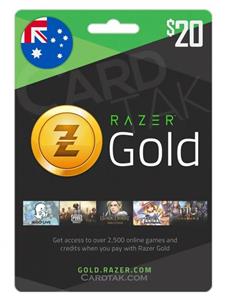 گیفت کارت ریزر گلد 20 دلاری استرالیا (AU) Razer Gold AUD Gift Card Australia 