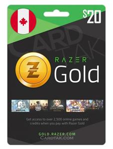 گیفت کارت ریزر گلد 20 دلاری کانادا (CA) Razer Gold CAD Gift Card Canada 