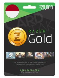 گیفت کارت ریزر گلد 20,000 روپیه اندونزی (ID) Razer Gold IDR Gift Card Indonesia 