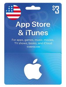 گیفت کارت اپل آیتونز 3 دلاری آمریکا (US) iTunes Gift Card 3 USD United States