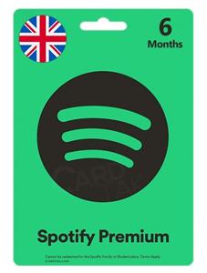 گیفت کارت اسپاتیفای پریمیوم شش ماهه انگلیس (UK)