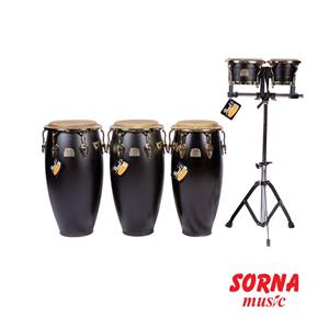 تومبا سه تایی با بانگو و پایه مدل Elite Congas Pearl