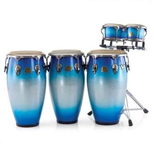 تومبا سه تایی با بانگو و پایه مدل Elite Fiberglass Congas Pearl Bongos 