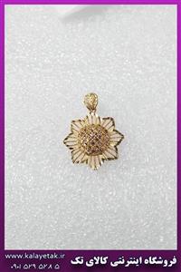 پلاک گل زنانه طرح طلا طلایی