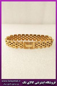 دستبند رولکس لوگو دار طلایی استیل کد 922