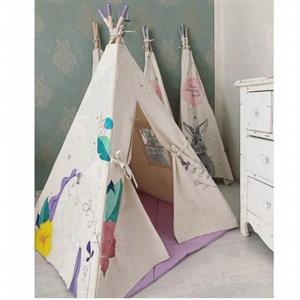 چادر بازی کودک مدل سرخپوستی طرح اسب تک شاخ (یونیکورن)