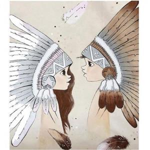 چادر بازی کودک مدل سرخپوستی طرح سرخپوست آمریکایی با خواهرش